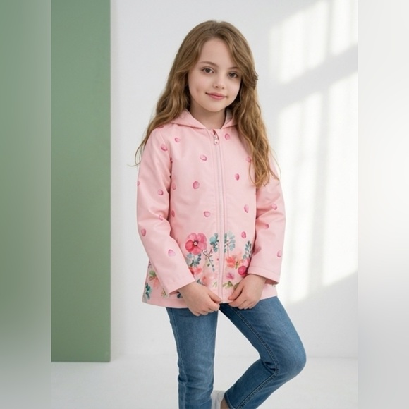 Little Me Pink Floral Raincoat - Picture 5 of 7